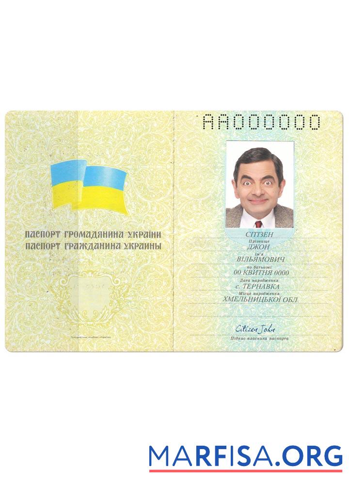 Printable Ukraine pass 1992 2016 real example